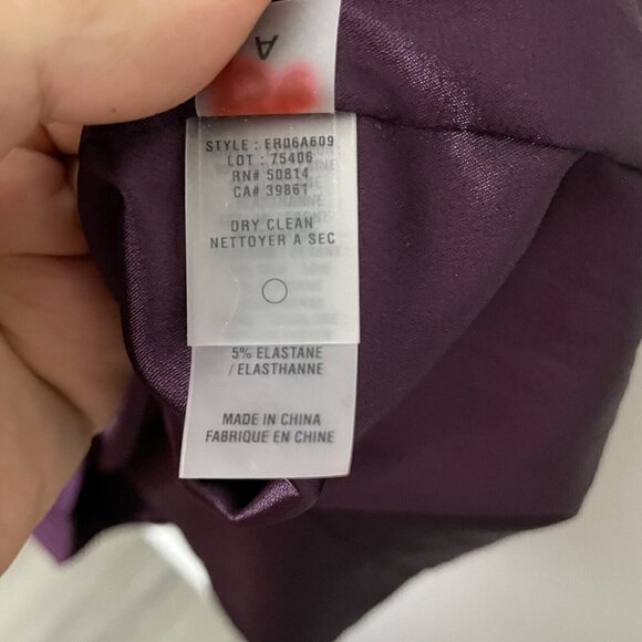 Elie Tahari Sonya Dress Sz 2 Eggplant Purple Wool Silk Fitted Cowl Neck $448 NWT - Picture 16 of 16
